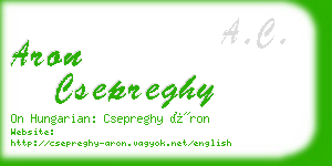 aron csepreghy business card